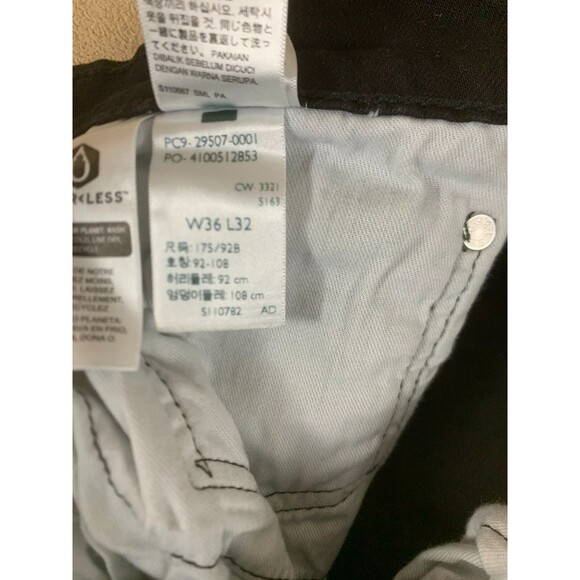 Levis 502 Jeans 36x32 (Act 38x29) Black Slim Fit Straight Leg Grunge Hip Hop - Picture 5 of 8